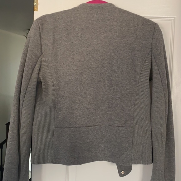 Zara Grey cotton bomber jacket. - size L - Picture 4 of 9